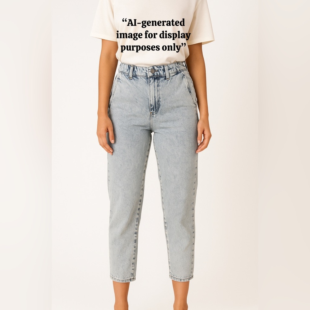 ZARA Blue High Rise Women Jeans Classic Style, Size 30, color BLUE.
